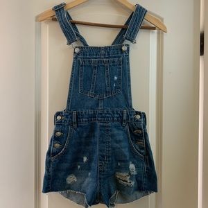 H&M distressed overalls